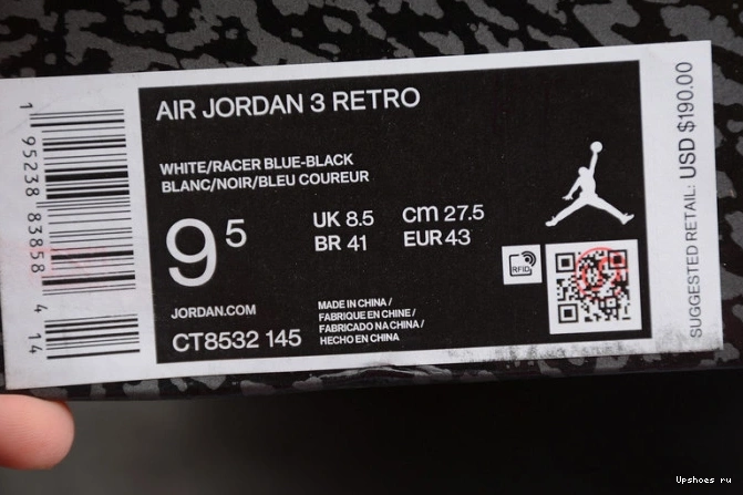 3 AIR BLUE JORDAN RETRO CT8532-145 WHITE 0118